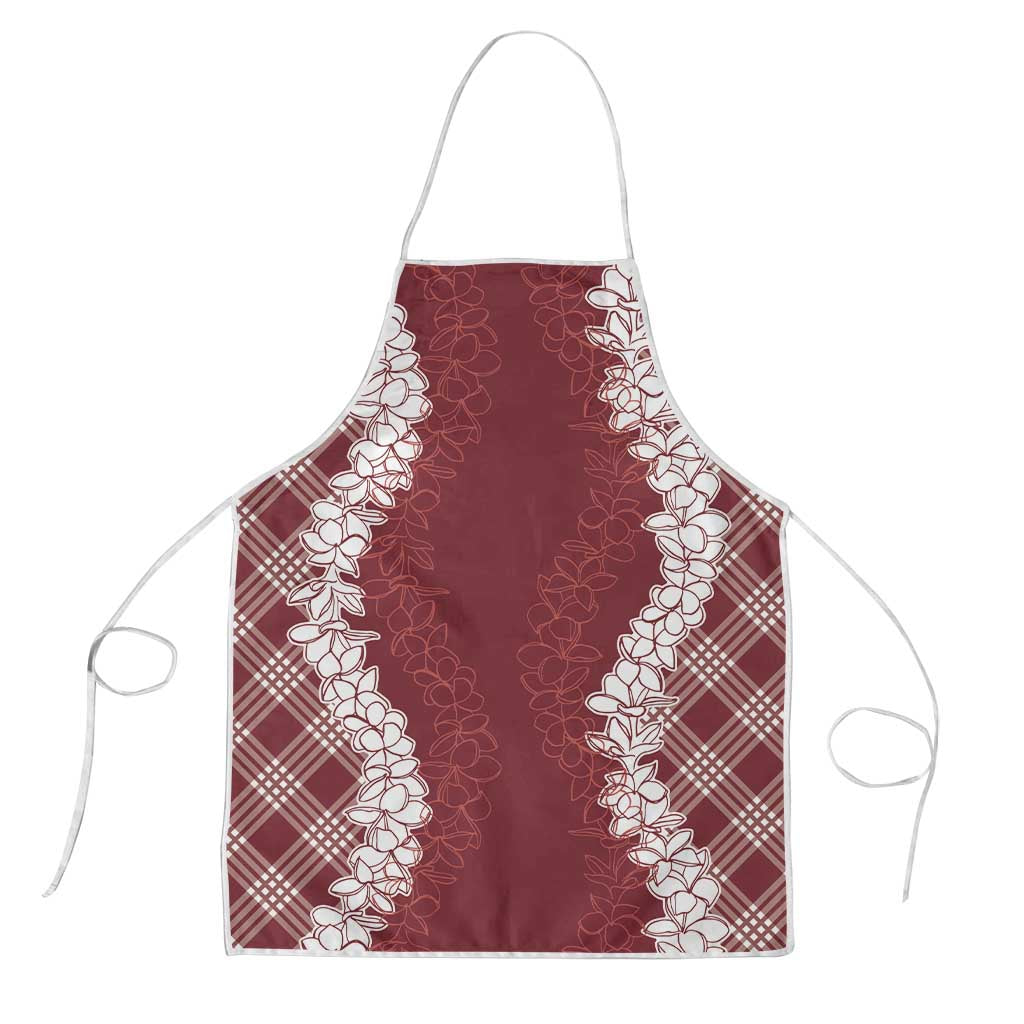 Hawaii Aloha Plumeria Lei Scarlet Palaka Apron LT7 Scarlet - Polynesian Pride