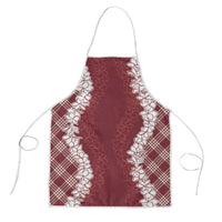 Hawaii Aloha Plumeria Lei Scarlet Palaka Apron LT7 Scarlet - Polynesian Pride
