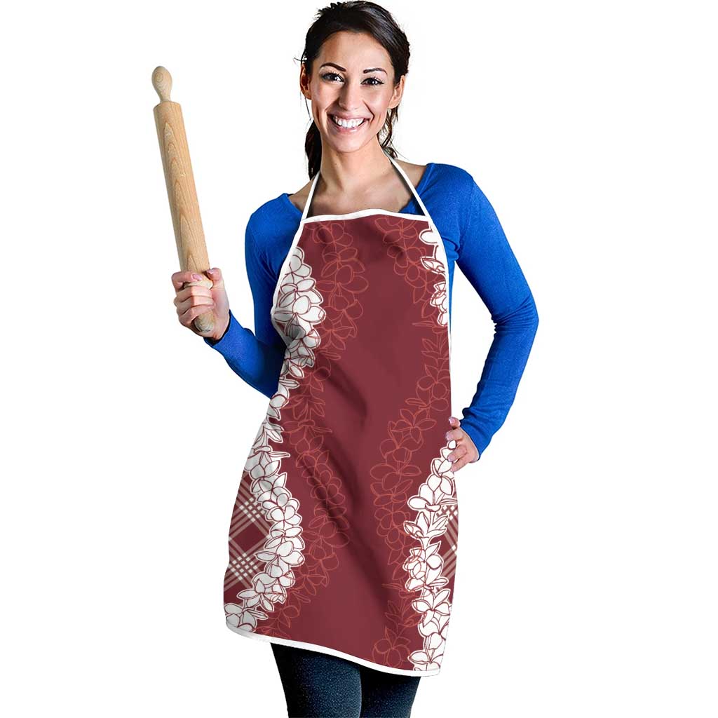 Hawaii Aloha Plumeria Lei Scarlet Palaka Apron LT7 - Polynesian Pride