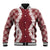 Hawaii Aloha Plumeria Lei Scarlet Palaka Baseball Jacket - Polynesian Pride
