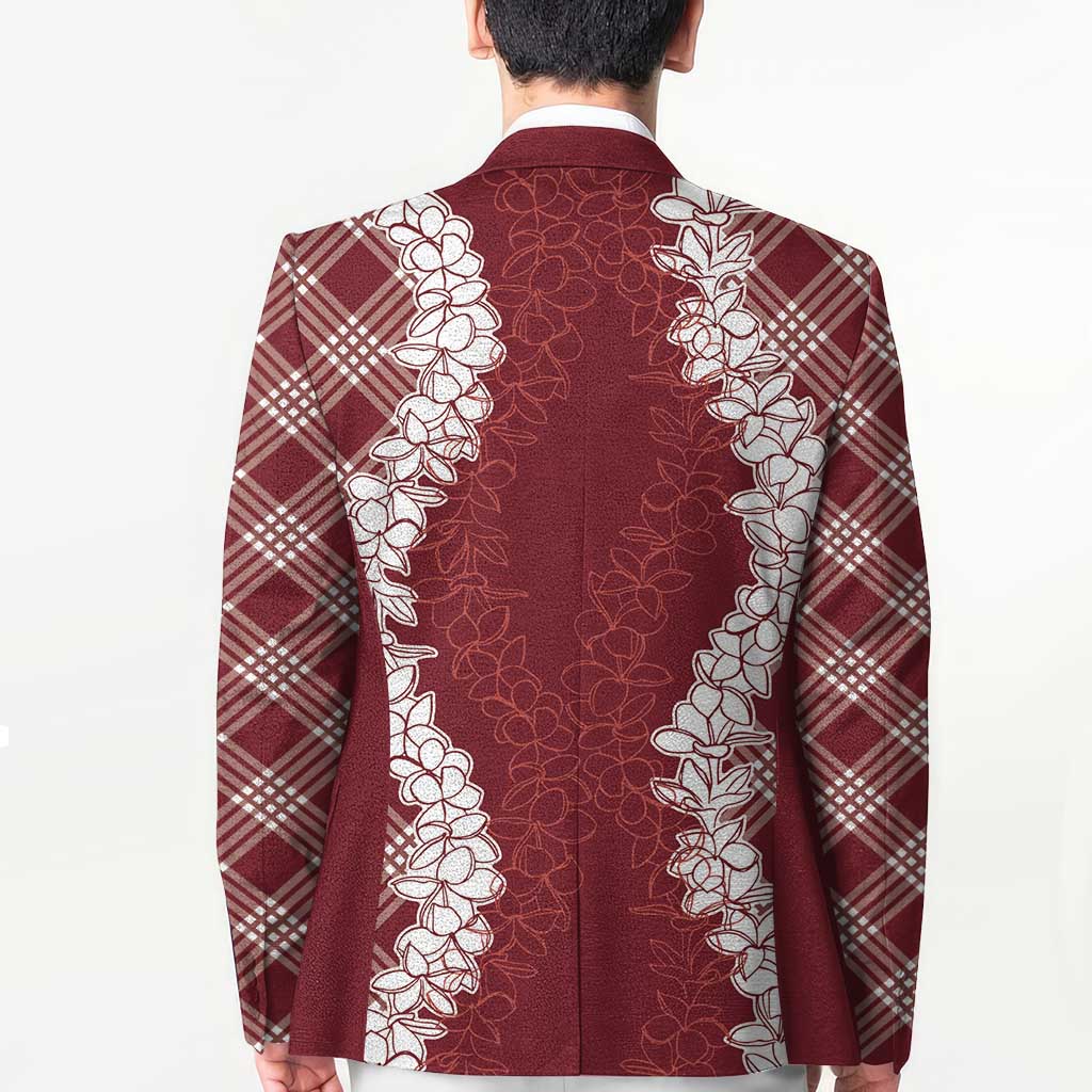 Hawaii Aloha Plumeria Lei Scarlet Palaka Blazer - Polynesian Pride