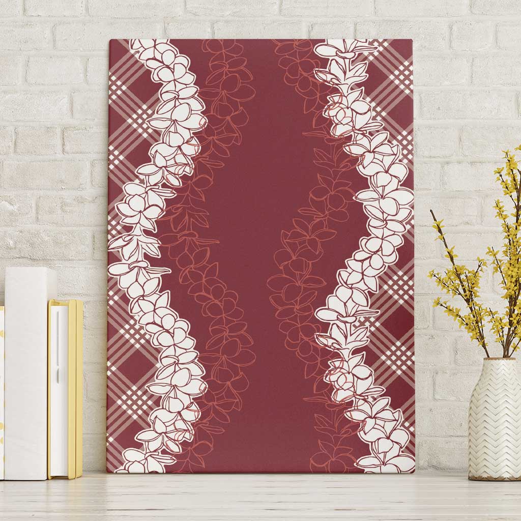 Hawaii Aloha Plumeria Lei Scarlet Palaka Canvas Wall Art LT7 Without Frame Scarlet - Polynesian Pride