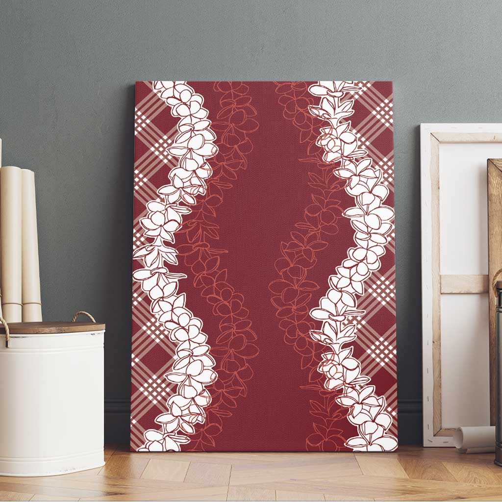 Hawaii Aloha Plumeria Lei Scarlet Palaka Canvas Wall Art LT7 - Polynesian Pride