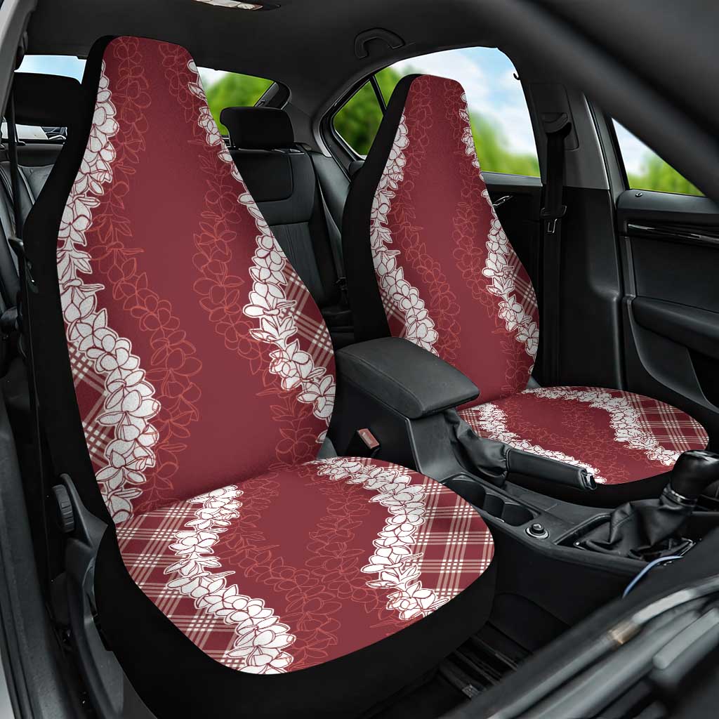 Hawaii Aloha Plumeria Lei Scarlet Palaka Car Seat Cover - Polynesian Pride