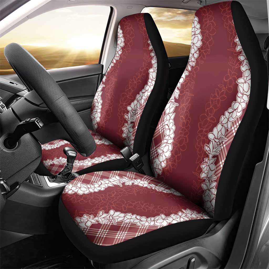 Hawaii Aloha Plumeria Lei Scarlet Palaka Car Seat Cover - Polynesian Pride