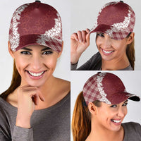 Hawaii Aloha Plumeria Lei Scarlet Palaka Classic Cap - Polynesian Pride