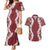 Hawaii Aloha Plumeria Lei Scarlet Palaka Couples Matching Mermaid Dress and Hawaiian Shirt - Polynesian Pride