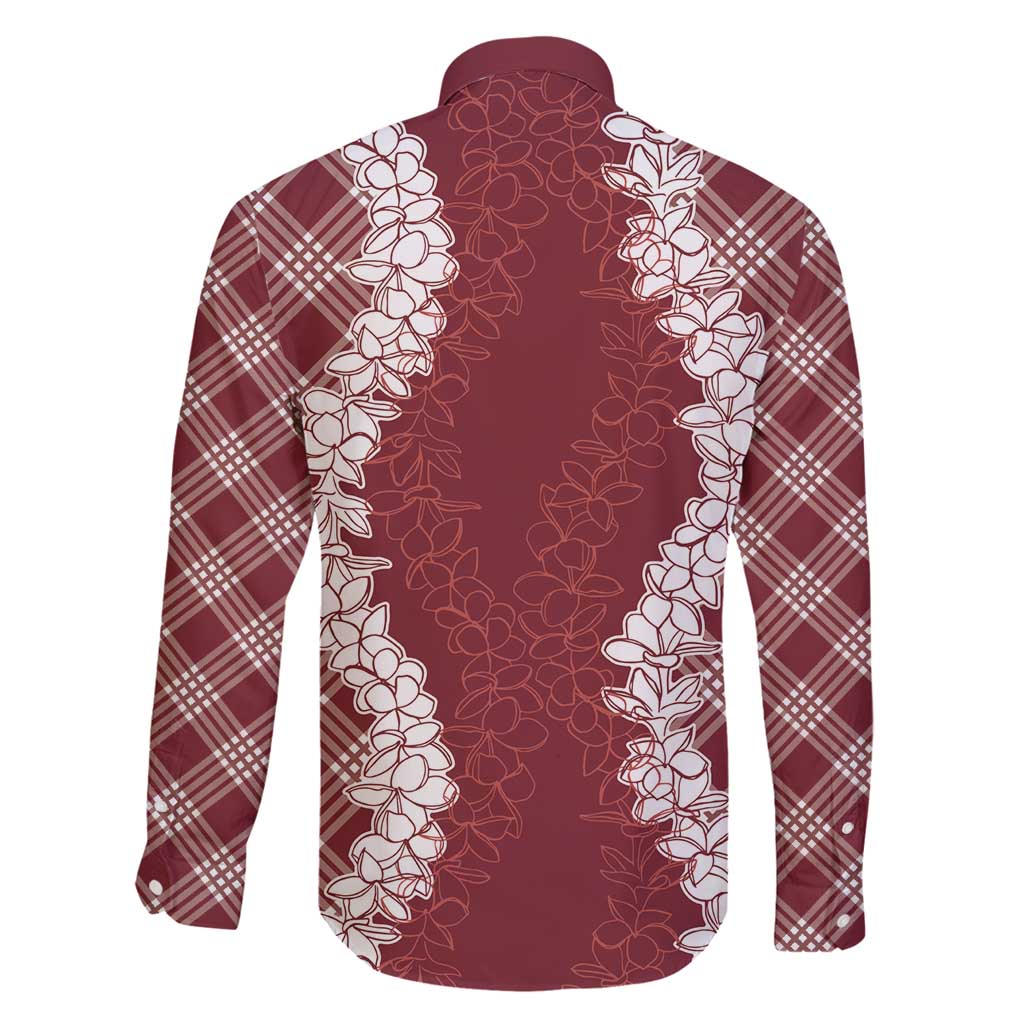 Hawaii Aloha Plumeria Lei Scarlet Palaka Family Matching Puletasi and Hawaiian Shirt - Polynesian Pride
