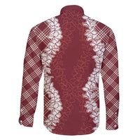 Hawaii Aloha Plumeria Lei Scarlet Palaka Family Matching Puletasi and Hawaiian Shirt - Polynesian Pride