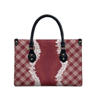 Hawaii Aloha Plumeria Lei Scarlet Palaka Leather Bag - undefined