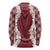 Hawaii Aloha Plumeria Lei Scarlet Palaka Long Sleeve Shirt - Polynesian Pride