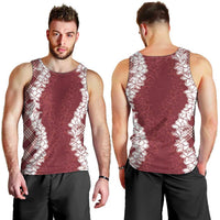 Hawaii Aloha Plumeria Lei Scarlet Palaka Men Tank Top - Polynesian Pride