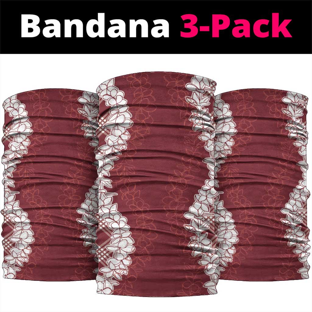 Hawaii Aloha Plumeria Lei Scarlet Palaka Neck Gaiter - undefined