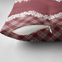 Hawaii Aloha Plumeria Lei Scarlet Palaka Pillow Cover - Polynesian Pride