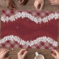 Hawaii Aloha Plumeria Lei Scarlet Palaka Puzzle LT7 - Polynesian Pride