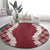 Hawaii Aloha Plumeria Lei Scarlet Palaka Round Carpet - Polynesian Pride