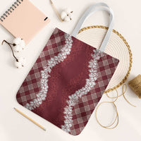 Hawaii Aloha Plumeria Lei Scarlet Palaka Tote Bag - Polynesian Pride