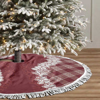Hawaii Aloha Plumeria Lei Scarlet Palaka Tree Skirt - Polynesian Pride