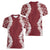 Hawaii Aloha Plumeria Lei Scarlet Palaka Women V-Neck T-Shirt - Polynesian Pride