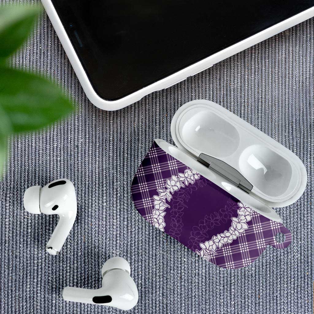 Hawaii Aloha Plumeria Lei Violet Palaka AirPods Case LT7 - Polynesian Pride