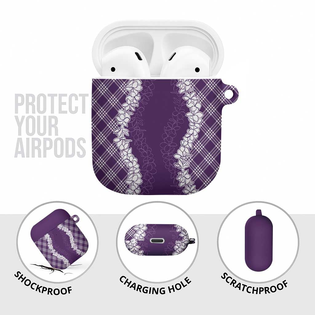 Hawaii Aloha Plumeria Lei Violet Palaka AirPods Case LT7 - Polynesian Pride