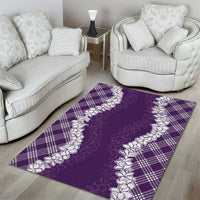 Hawaii Aloha Plumeria Lei Violet Palaka Area Rug - Polynesian Pride