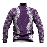 Hawaii Aloha Plumeria Lei Violet Palaka Baseball Jacket LT7 - Polynesian Pride