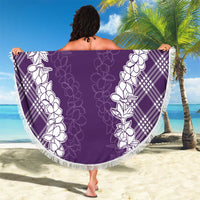 Hawaii Aloha Plumeria Lei Violet Palaka Beach Blanket LT7 - Polynesian Pride