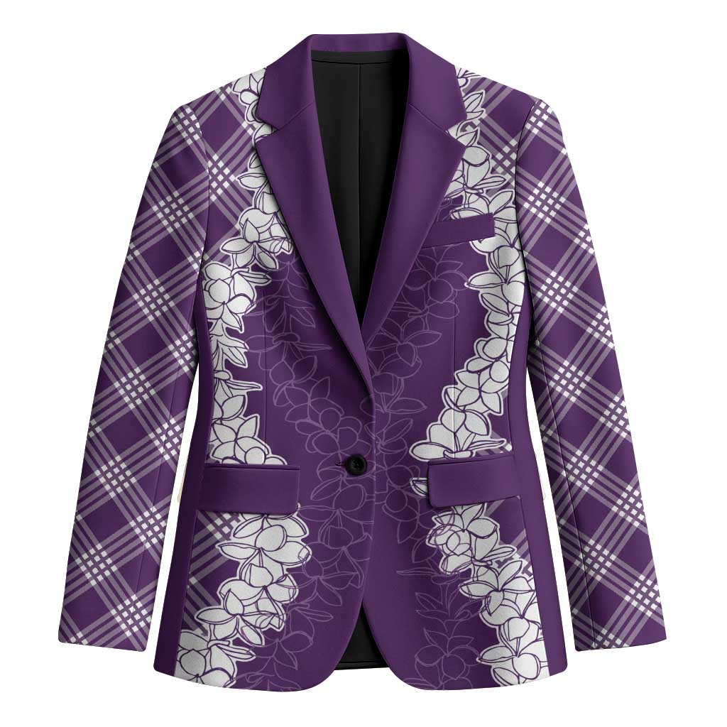 Hawaii Aloha Plumeria Lei Violet Palaka Blazer LT7 Unisex Violet - Polynesian Pride