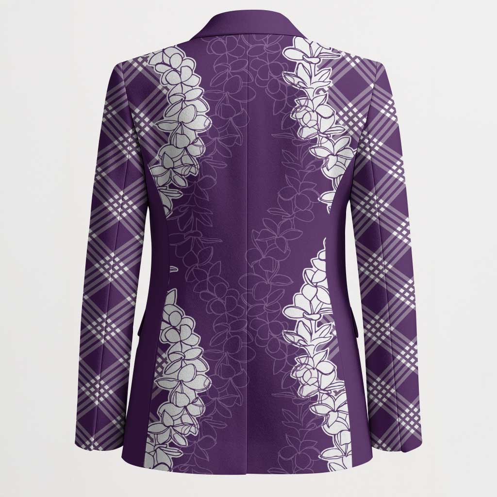 Hawaii Aloha Plumeria Lei Violet Palaka Blazer LT7 - Polynesian Pride