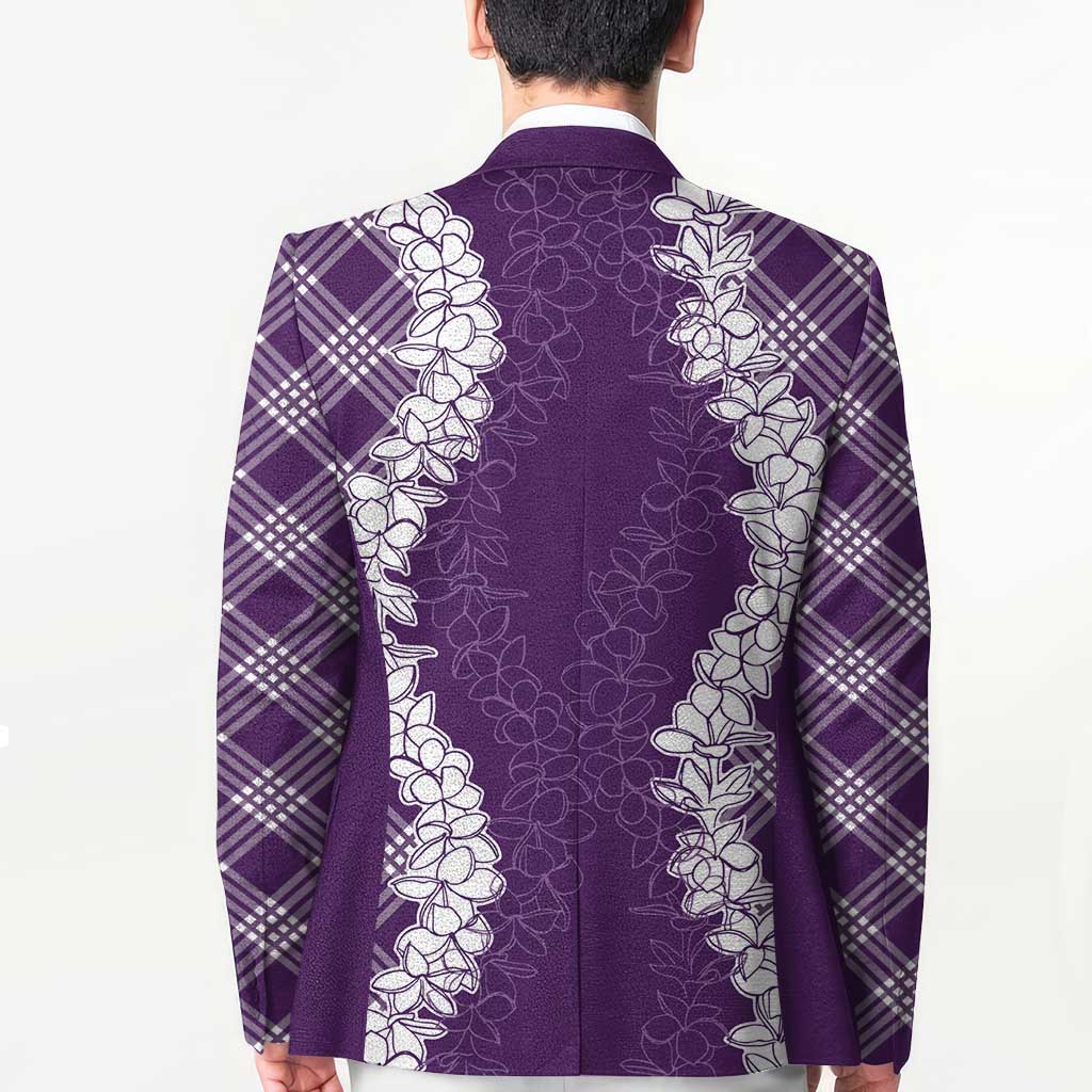 Hawaii Aloha Plumeria Lei Violet Palaka Blazer LT7 - Polynesian Pride