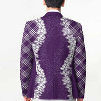 Hawaii Aloha Plumeria Lei Violet Palaka Blazer LT7 - Polynesian Pride