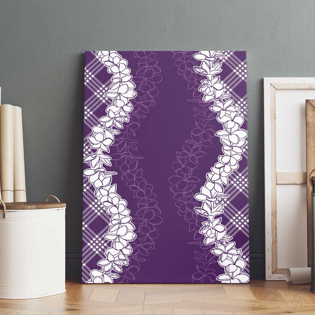 Hawaii Aloha Plumeria Lei Violet Palaka Canvas Wall Art LT7 - Polynesian Pride
