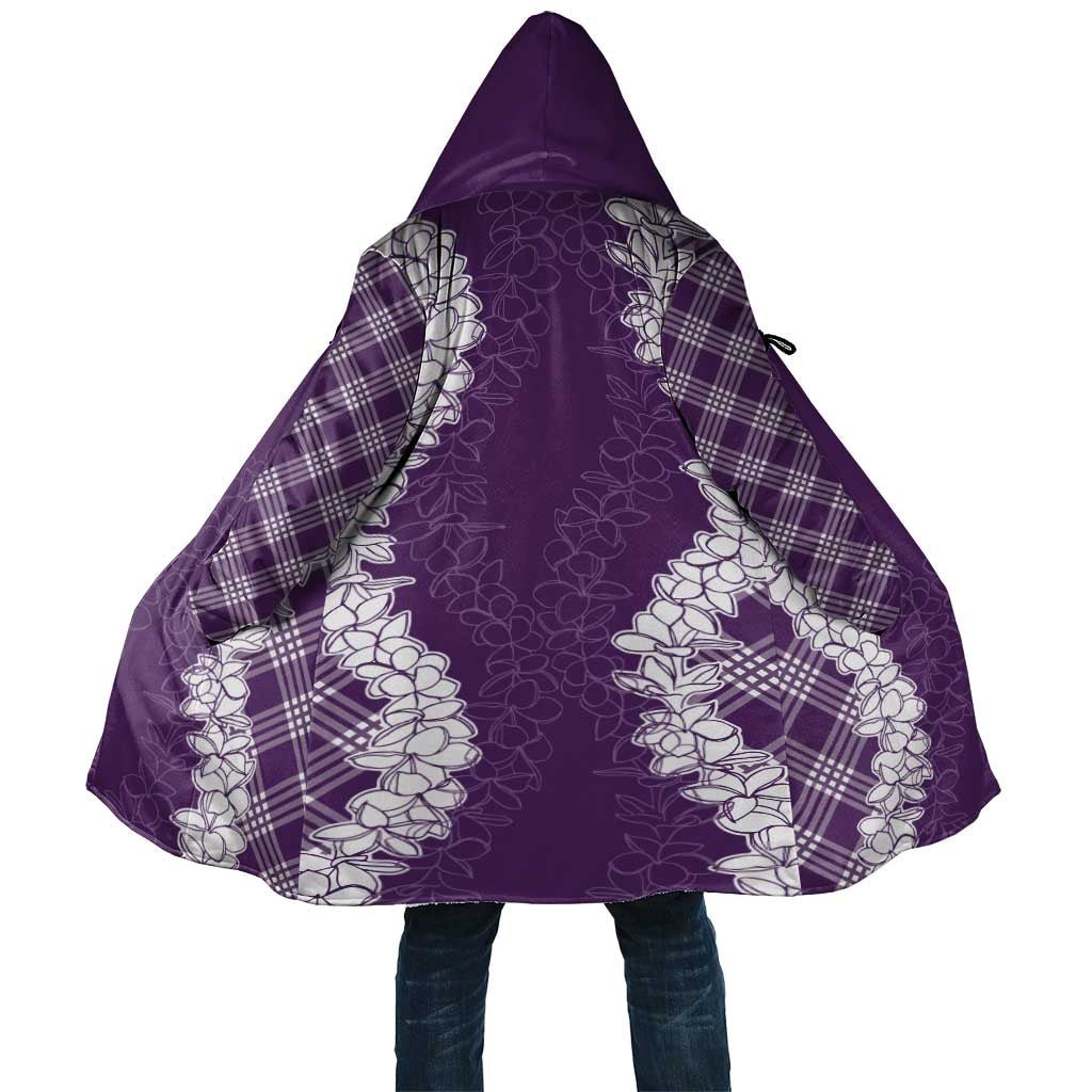 Hawaii Aloha Plumeria Lei Violet Palaka Cloak - Polynesian Pride