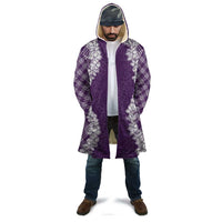 Hawaii Aloha Plumeria Lei Violet Palaka Cloak - Polynesian Pride