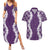 Hawaii Aloha Plumeria Lei Violet Palaka Couples Matching Summer Maxi Dress and Hawaiian Shirt - Polynesian Pride