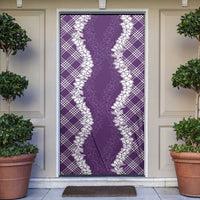 Hawaii Aloha Plumeria Lei Violet Palaka Door Cover - Polynesian Pride