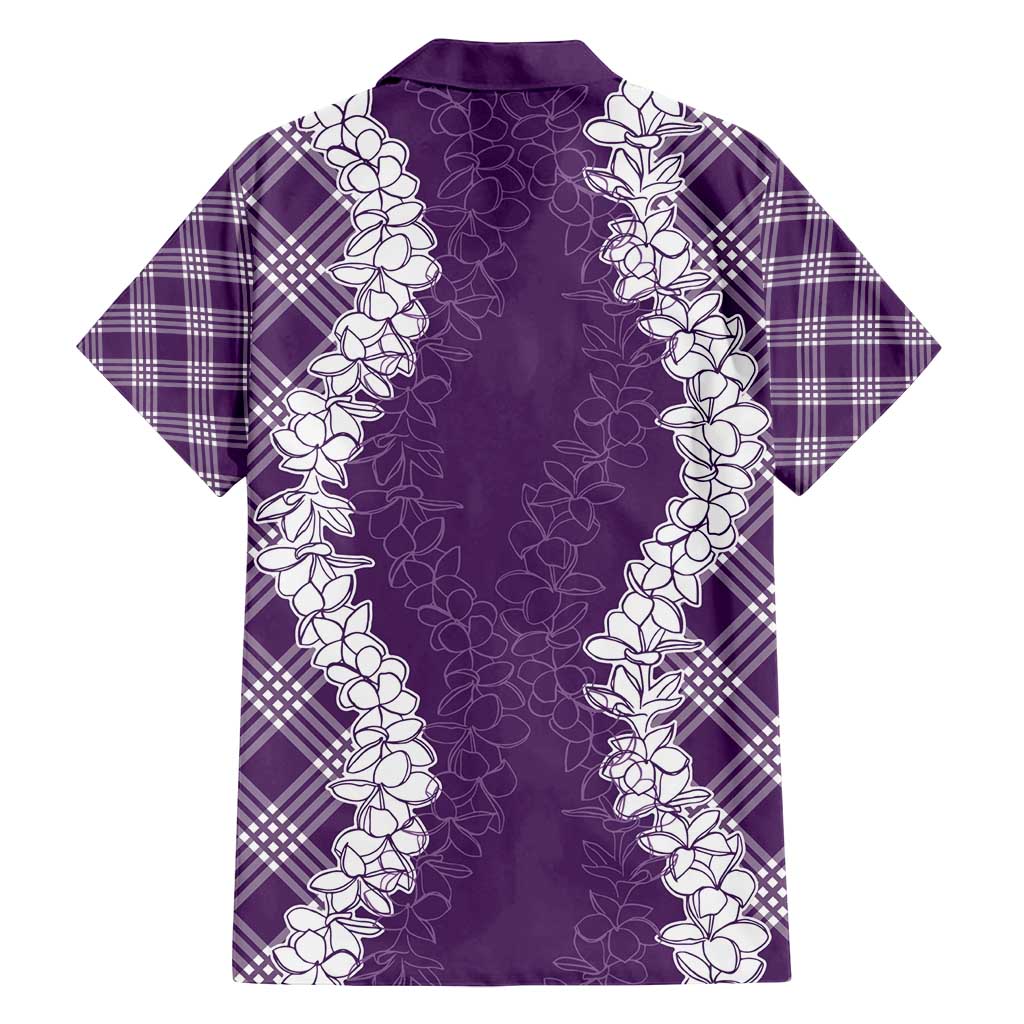 Hawaii Aloha Plumeria Lei Violet Palaka Family Matching Puletasi and Hawaiian Shirt LT7 - Polynesian Pride