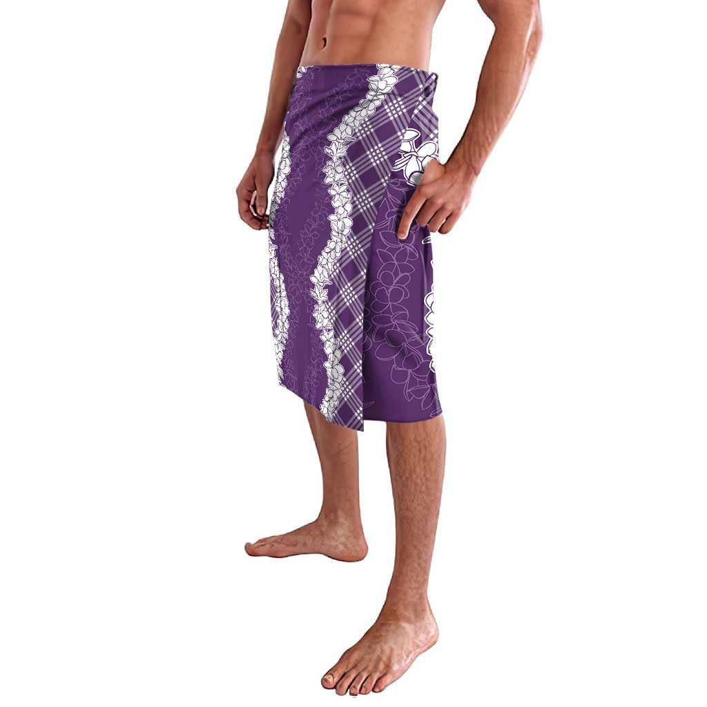 Hawaii Aloha Plumeria Lei Violet Palaka Lavalava - Polynesian Pride