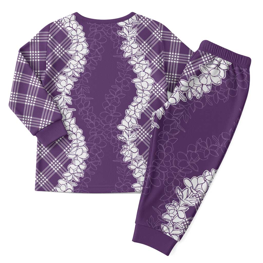 Hawaii Aloha Plumeria Lei Violet Palaka Christmas Pajama Set LT7 - Polynesian Pride