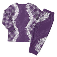 Hawaii Aloha Plumeria Lei Violet Palaka Christmas Pajama Set LT7 - Polynesian Pride
