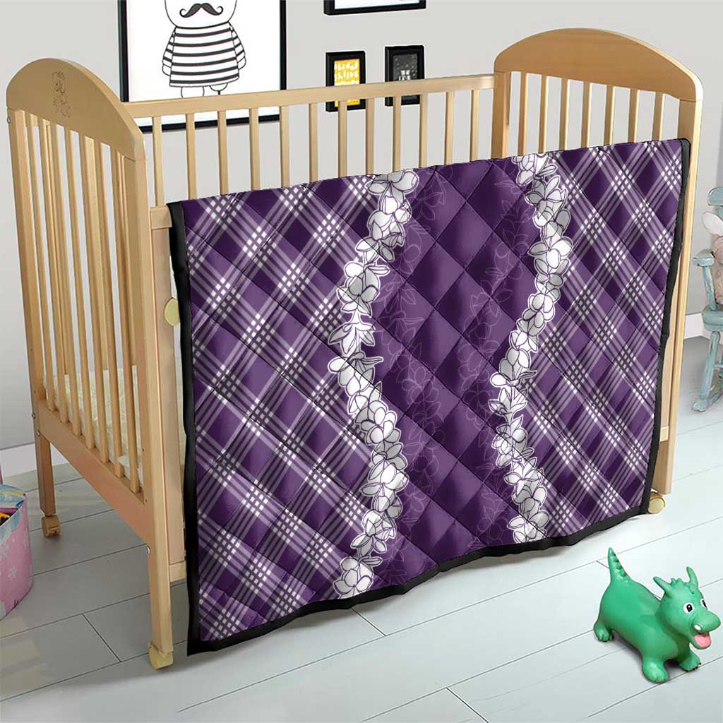 Hawaii Aloha Plumeria Lei Violet Palaka Quilt - Polynesian Pride