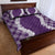 Hawaii Aloha Plumeria Lei Violet Palaka Quilt Bed Set - Polynesian Pride