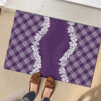 Hawaii Aloha Plumeria Lei Violet Palaka Rubber Doormat LT7 - Polynesian Pride
