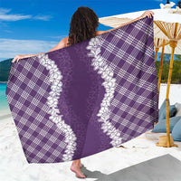 Hawaii Aloha Plumeria Lei Violet Palaka Sarong - Polynesian Pride