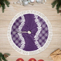 Hawaii Aloha Plumeria Lei Violet Palaka Tree Skirt LT7 Fringed Violet - Polynesian Pride