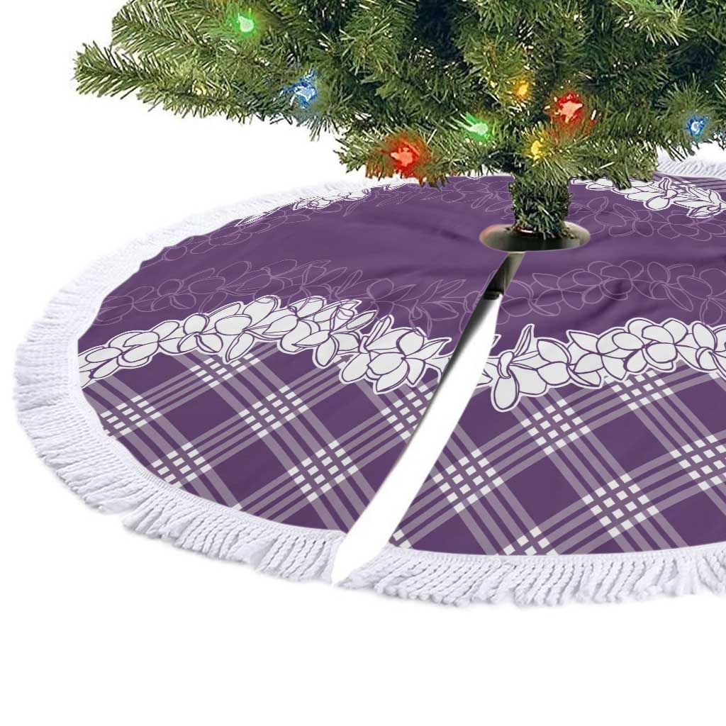 Hawaii Aloha Plumeria Lei Violet Palaka Tree Skirt LT7 - Polynesian Pride