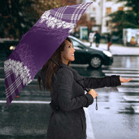 Hawaii Aloha Plumeria Lei Violet Palaka Umbrella - Polynesian Pride