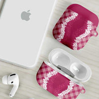 Hawaii Aloha Plumeria Lei Fuschia Palaka AirPods Case LT7 - Polynesian Pride