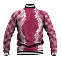 Hawaii Aloha Plumeria Lei Fuschia Palaka Baseball Jacket LT7 - Polynesian Pride